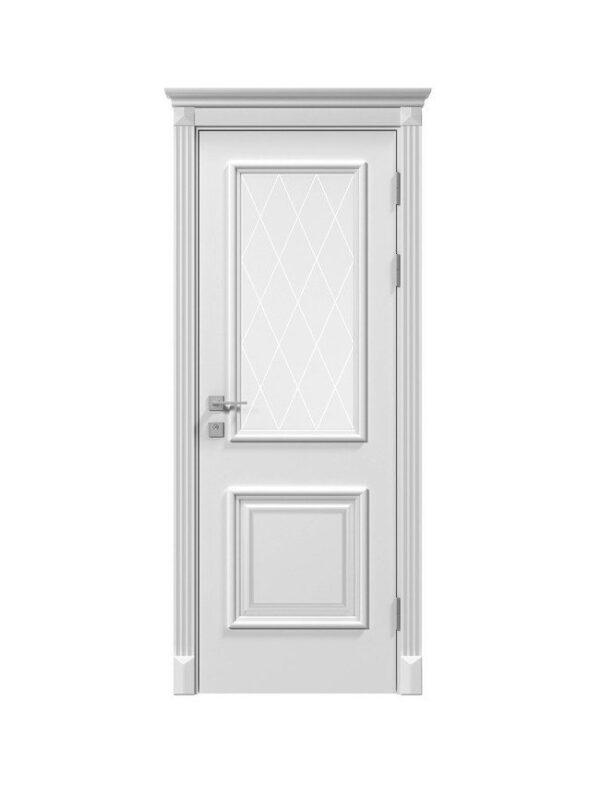Дверное полотно “Laura” со стеклом, белый мат